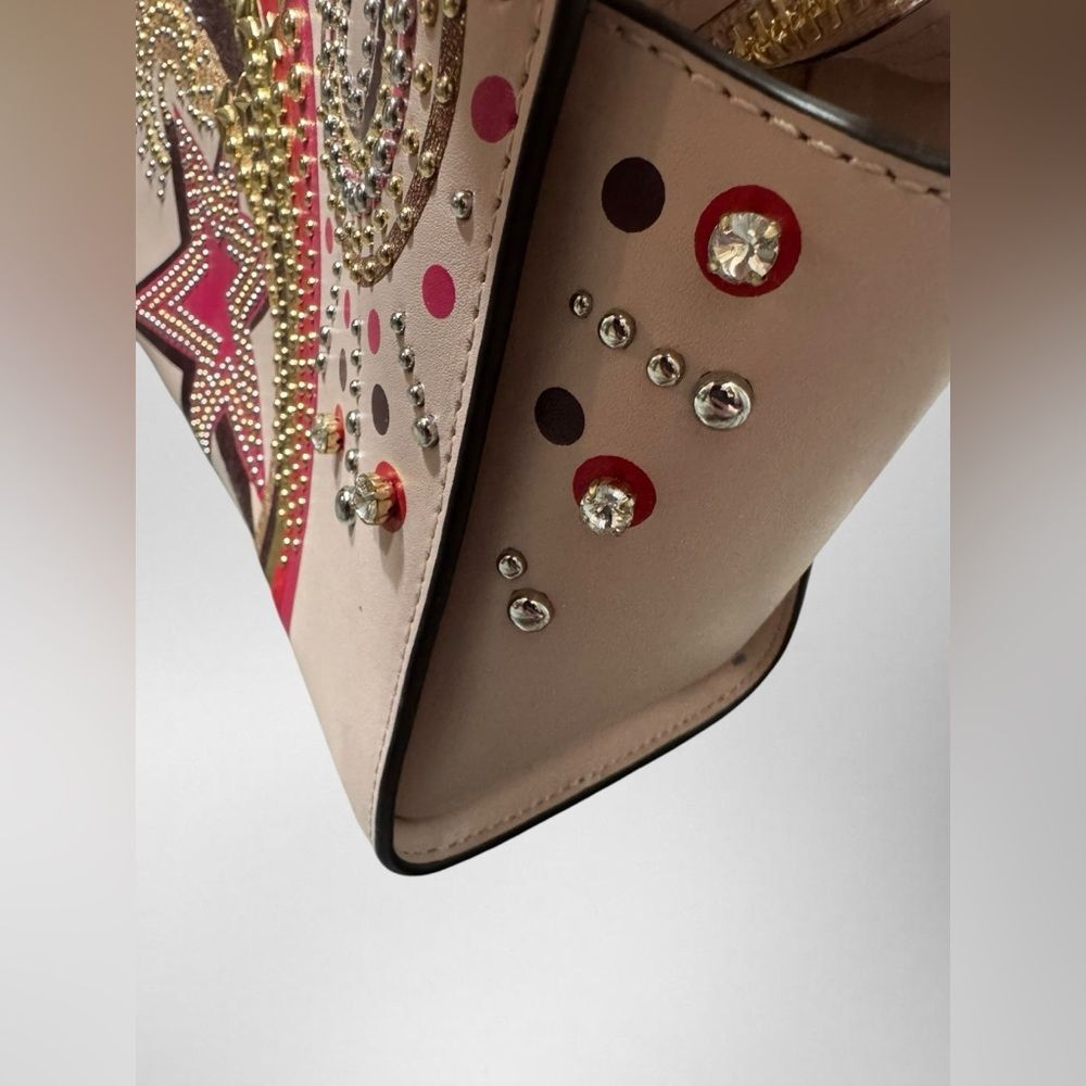 Michael Kors Selma Pink Leather Studded Firework Celestial Crossbody Bag RARE LE - Picture 5 of 11